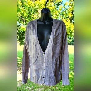 Passport shinny gray/silver button-down sweater size med